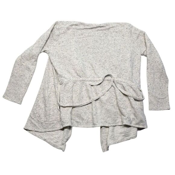 Pure Jill  Women's Cardigan Sweater Medium Gray  Open Front Knit Pockets Comfy - Picture 3 of 9